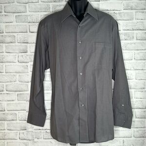Geoffrey Beene Gray Wrinkle Free Button Down Shirt Size XL